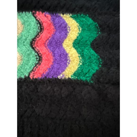 Vintage Crochet Afghan Lap Blanket Zig Zag Chevron Pattern Scalloped Edge 43x35" - Picture 4 of 5